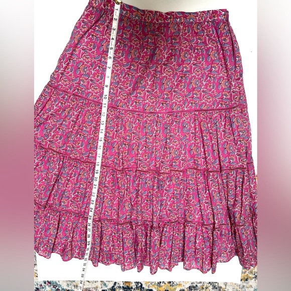 J Crew pink vines block print skirt - Picture 8 of 11